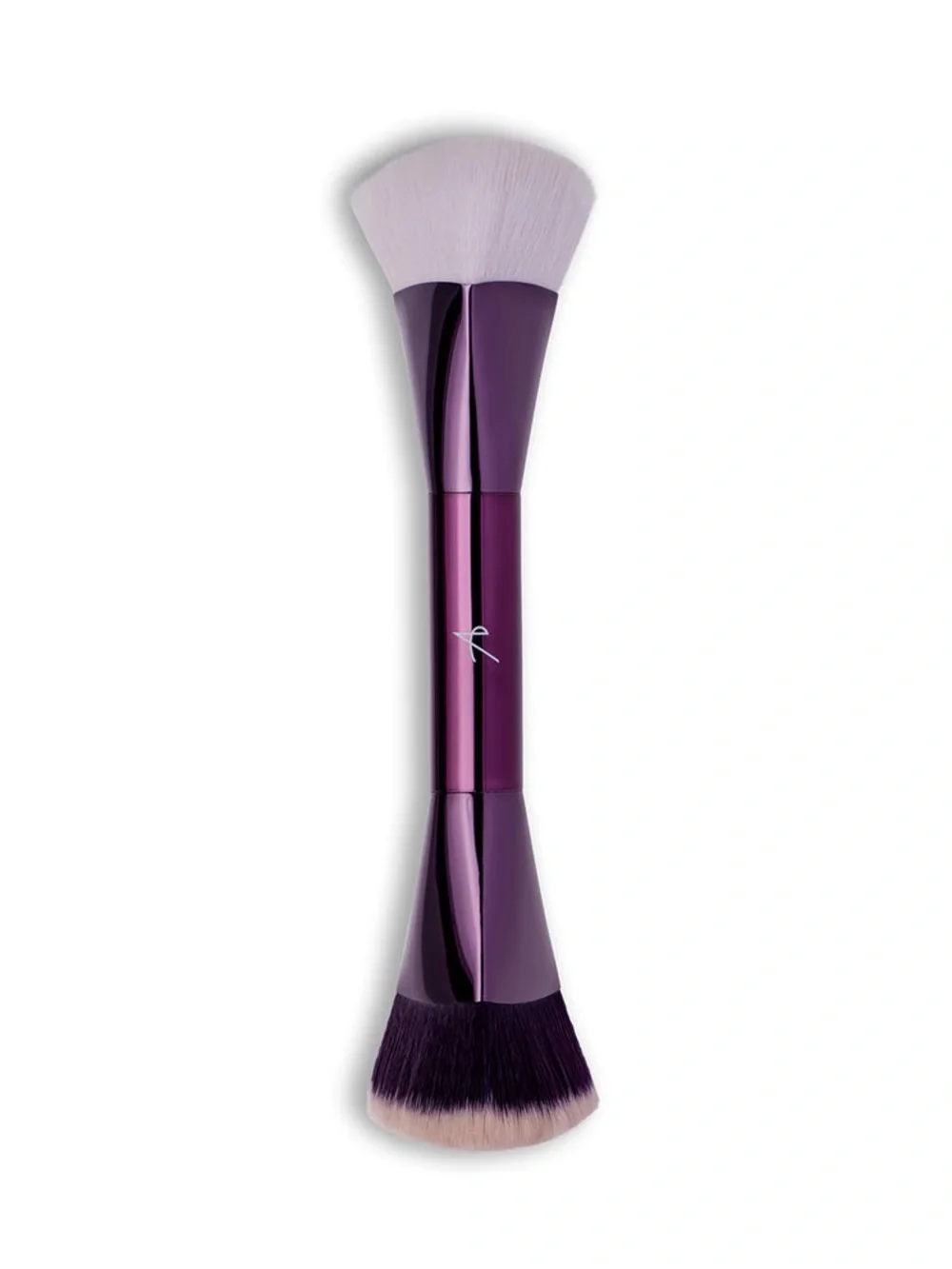 Dual-Ended Purple Makeup Brush for Powder & Liquid Application